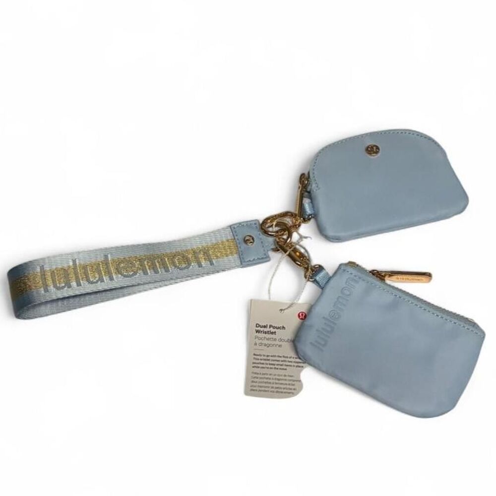 NWT Lululemon Dual Pouch Wristlet Powder Blue